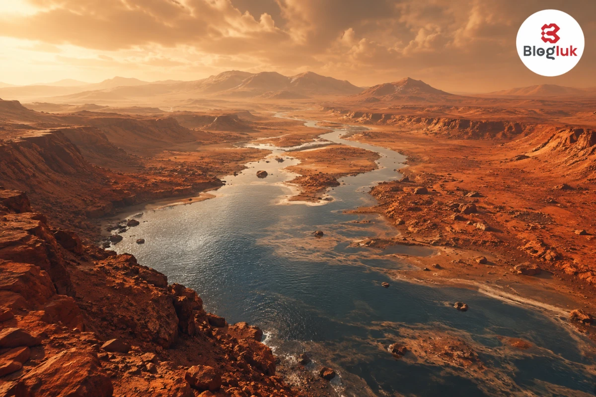 Mars'ın geçmişte nehir ve göllere sahip olabileceğini gösteren bilimsel canlandırma